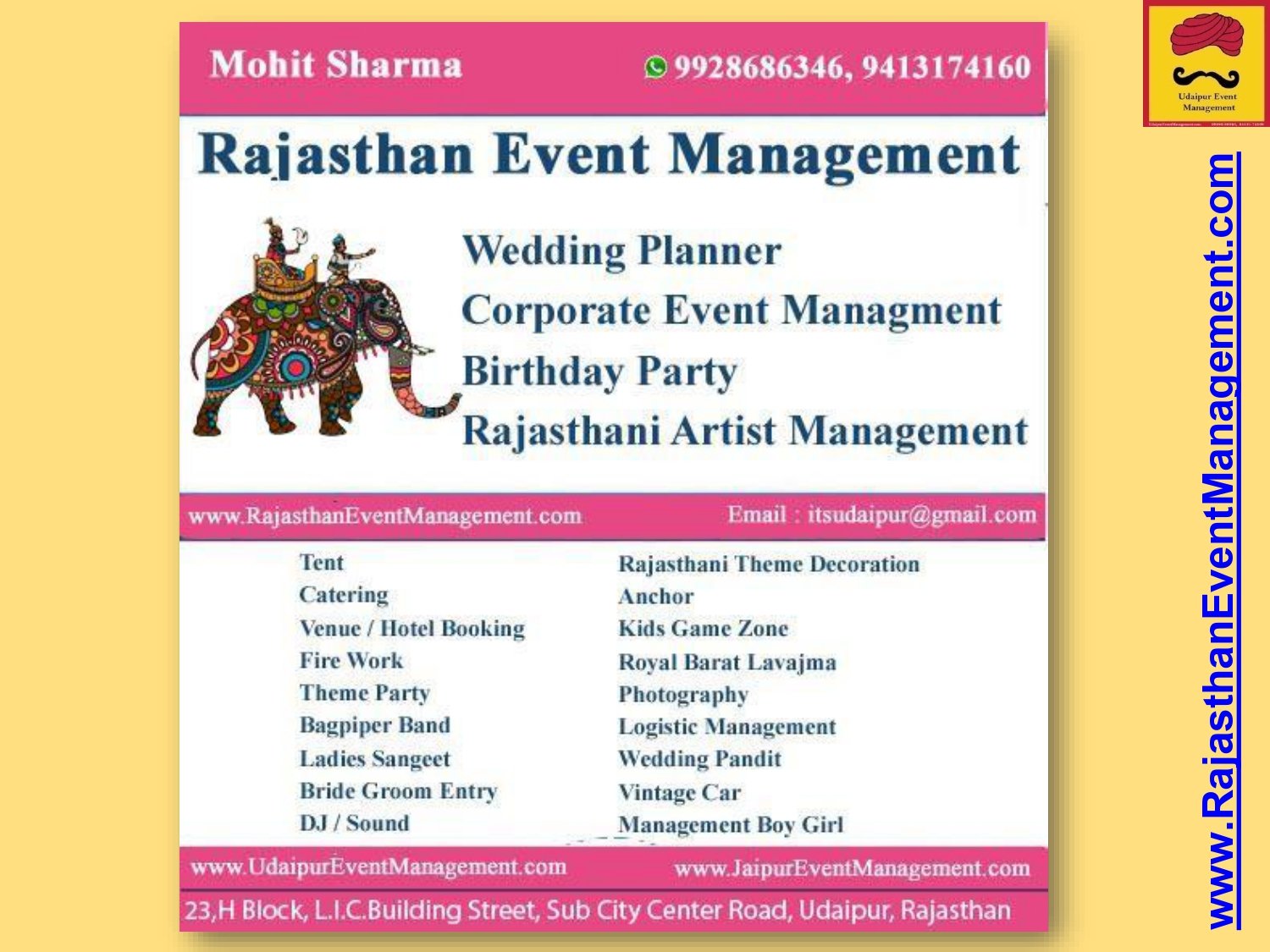 Rajasthan Event Management — Wedding Planner Contact & Services